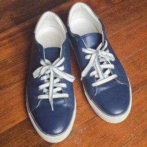 M. Gemi Navy Leather Sneakers